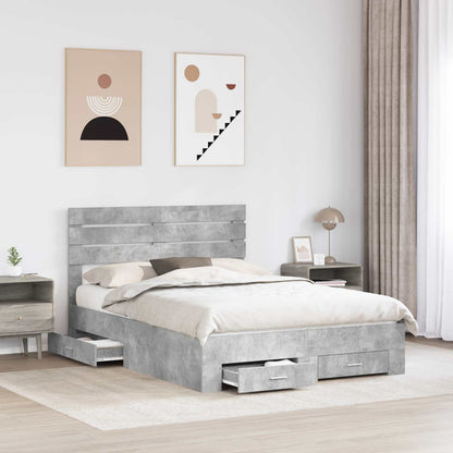 Bedframe met lade met hoofdeinde met opslag Bewerkt hout
