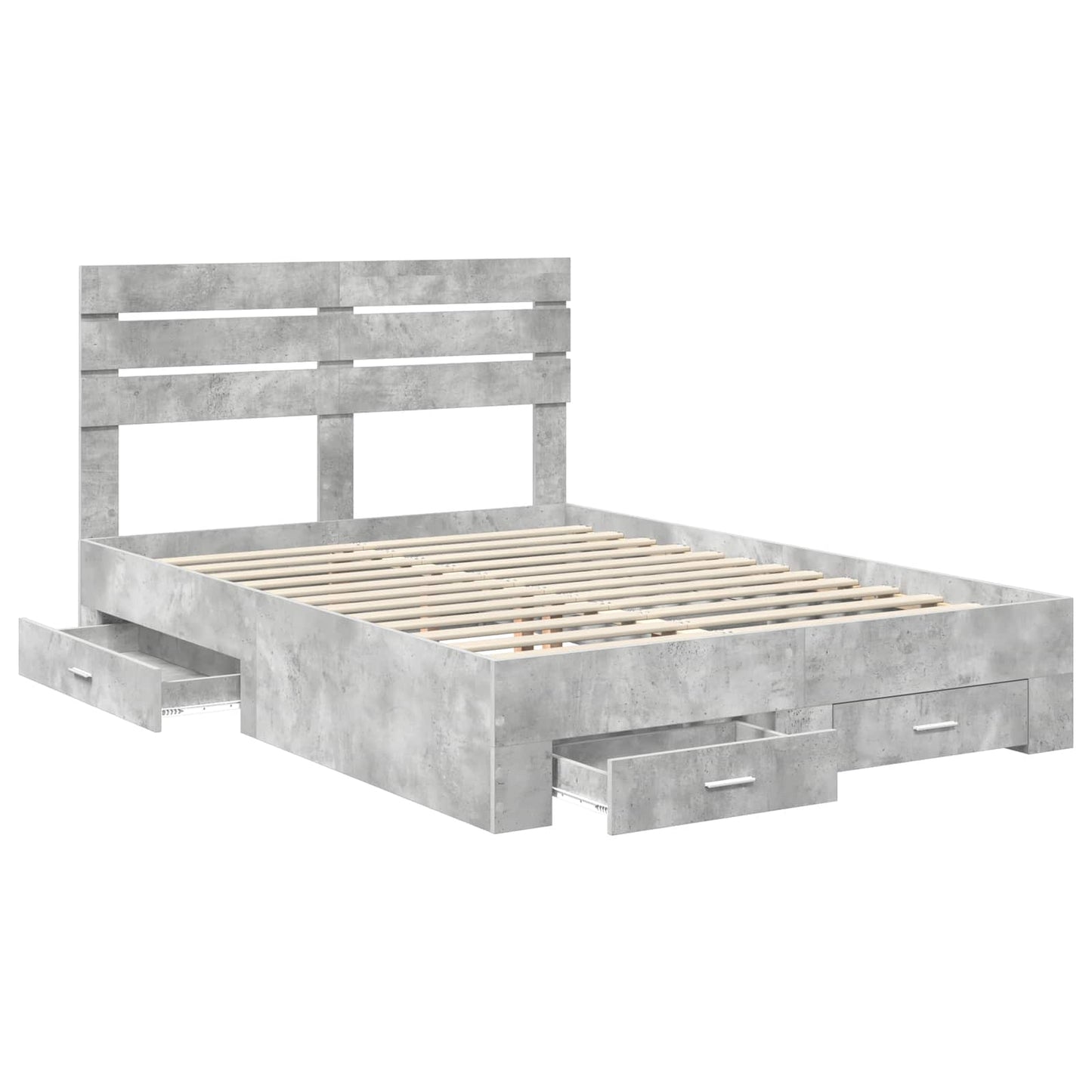 Bedframe met lade met hoofdeinde met opslag Bewerkt hout
