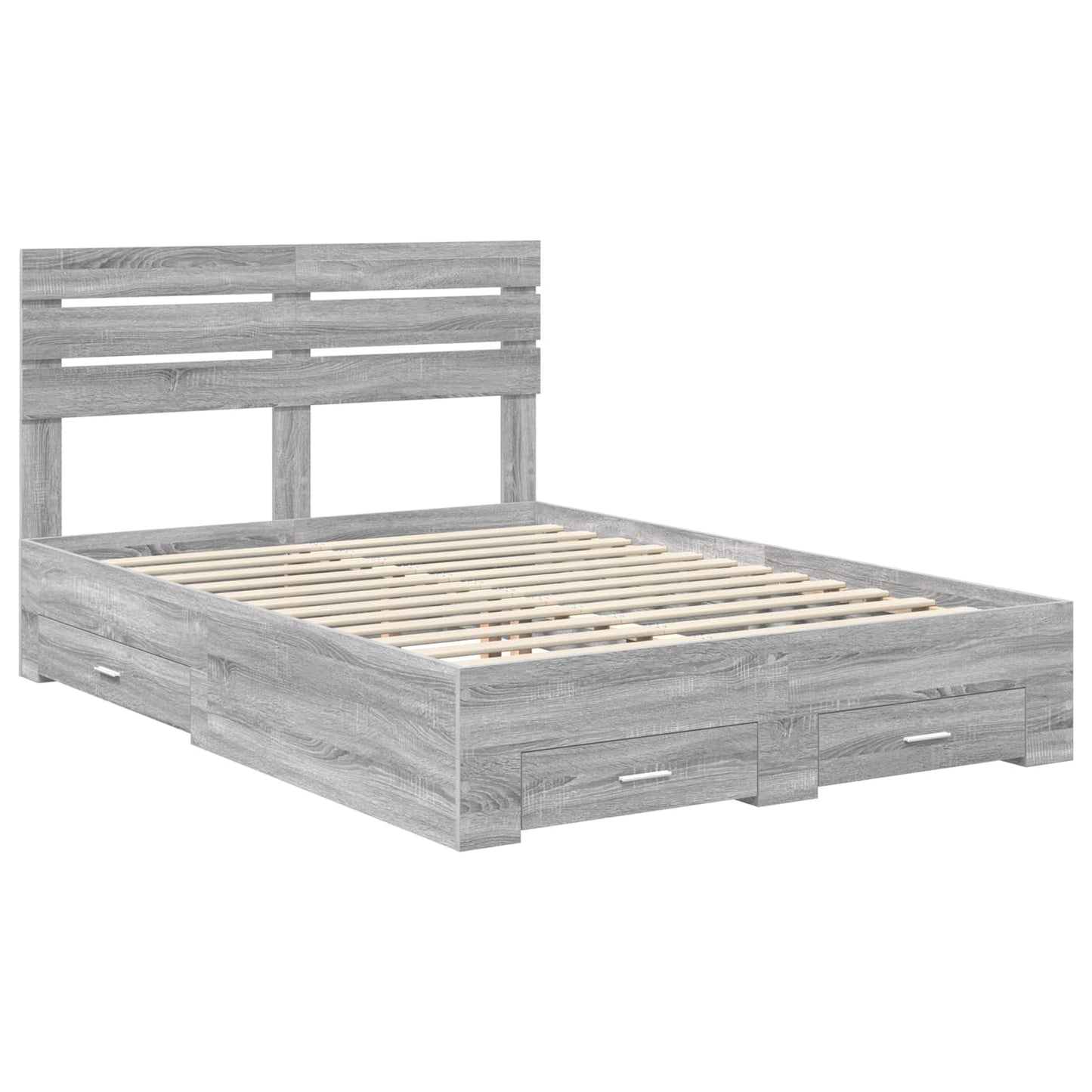 Bedframe met lade met hoofdeinde met opslag Bewerkt hout