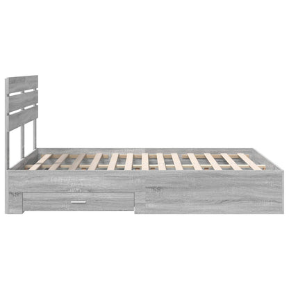 Bedframe met lade met hoofdeinde met opslag Bewerkt hout