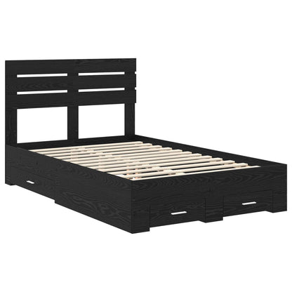 Bedframe met lade met hoofdeinde met opslag Bewerkt hout