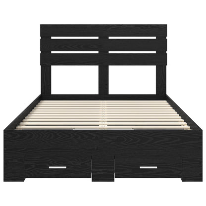 Bedframe met lade met hoofdeinde met opslag Bewerkt hout