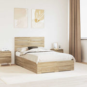 Opbergbedframe met lade hoofdeinde bewerkt hout