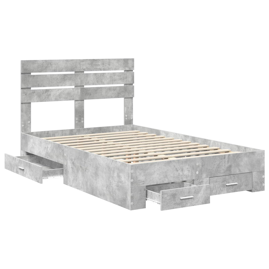Bedframe met lade met hoofdeinde met opslag Bewerkt hout