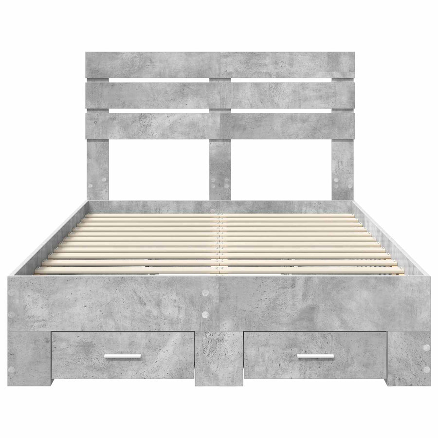 Bedframe met lade met hoofdeinde met opslag Bewerkt hout