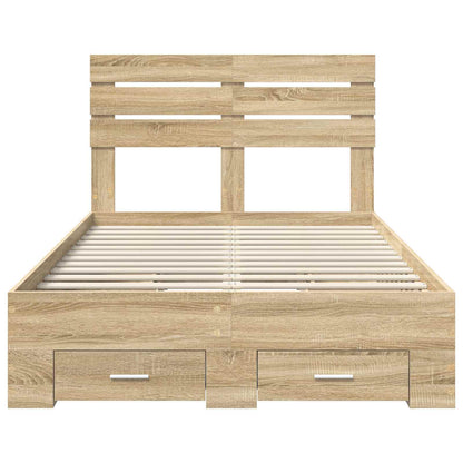 Bedframe met lade met hoofdeinde met opslag Bewerkt hout