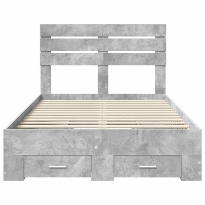 Bedframe met lade met hoofdeinde met opslag Bewerkt hout