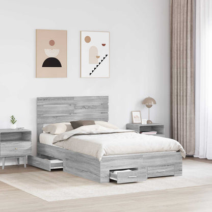 Bedframe met lade met hoofdeinde met opslag Bewerkt hout