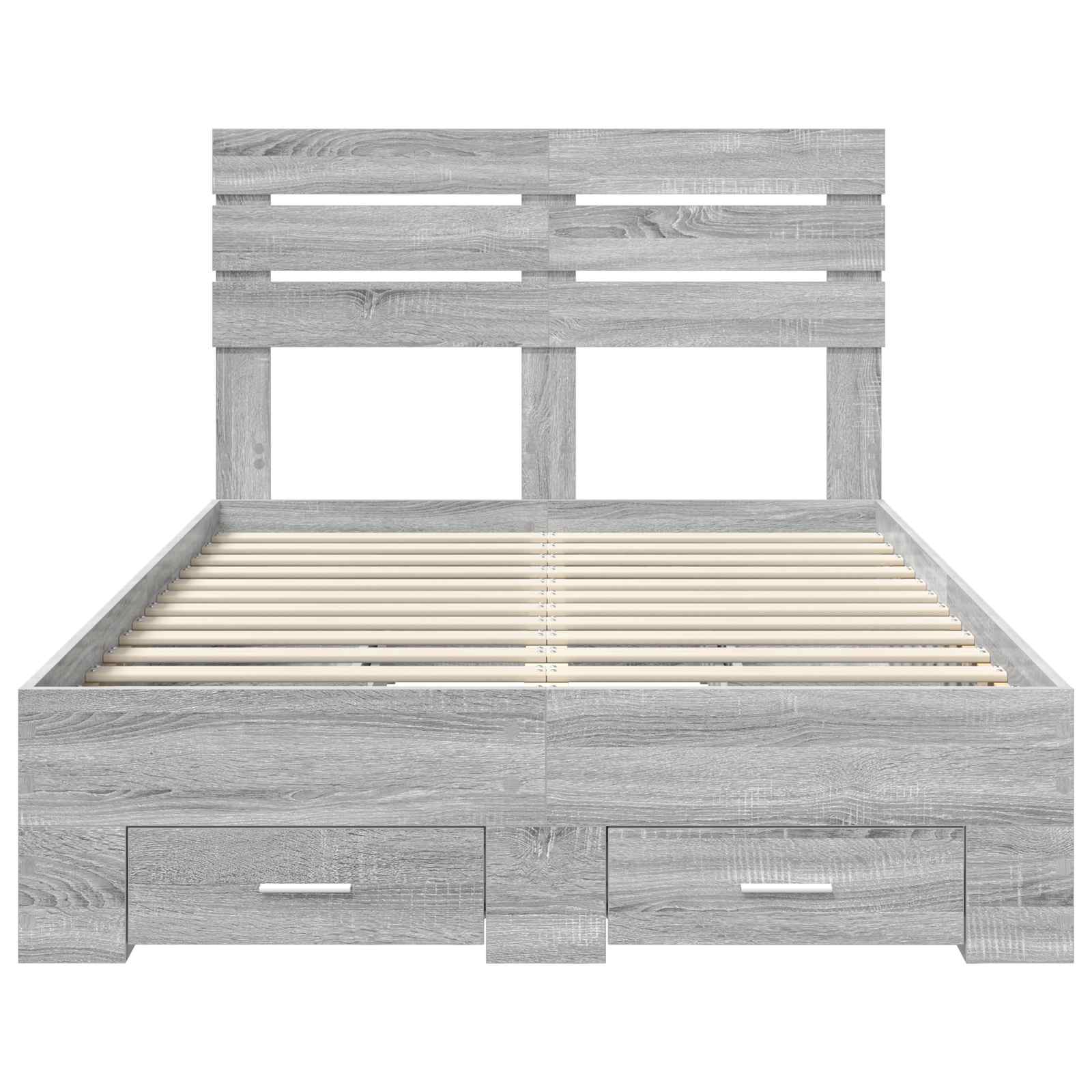 Bedframe met lade met hoofdeinde met opslag Bewerkt hout