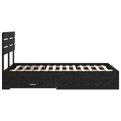 Bedframe met lade met hoofdeinde met opslag Bewerkt hout