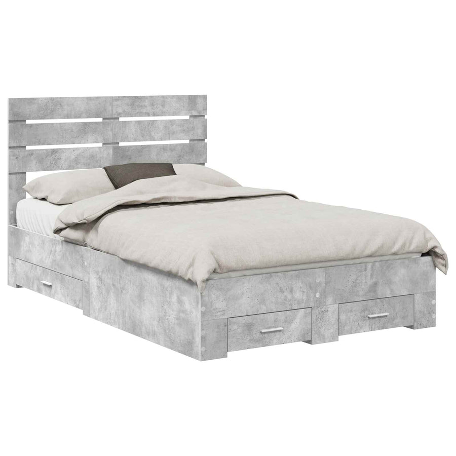 Bedframe met lade met hoofdeinde met opslag Bewerkt hout