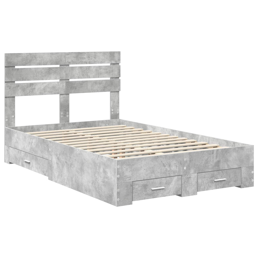 Bedframe met lade met hoofdeinde met opslag Bewerkt hout