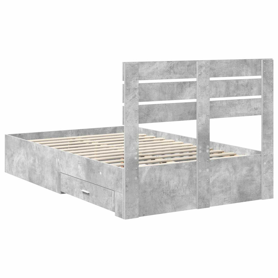 Bedframe met lade met hoofdeinde met opslag Bewerkt hout