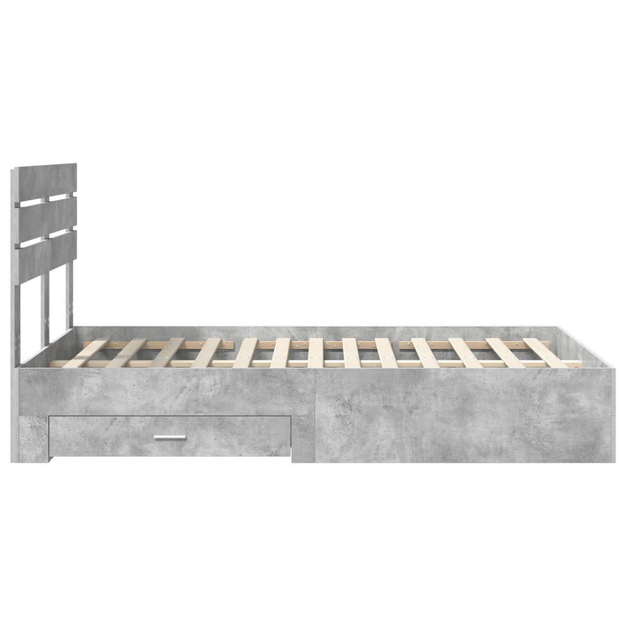 Bedframe met lade met hoofdeinde met opslag Bewerkt hout