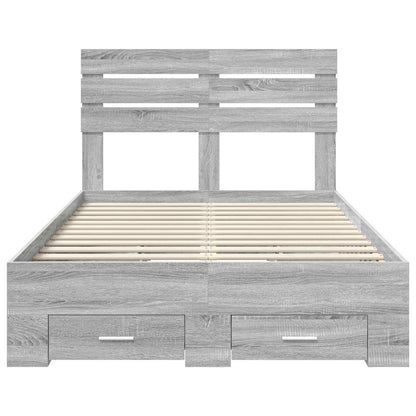 Bedframe met lade met hoofdeinde met opslag Bewerkt hout