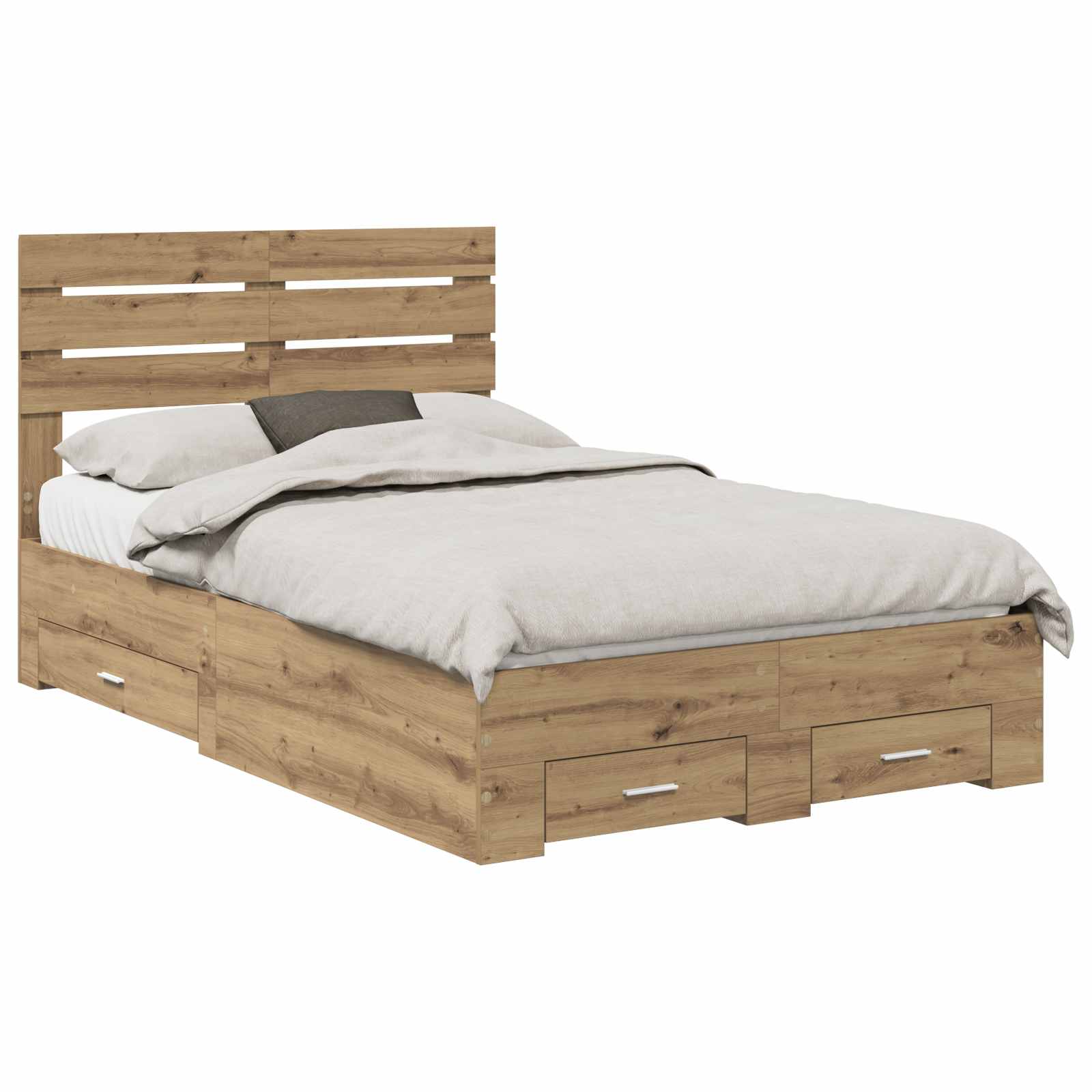 Bedframe met lade met hoofdeinde met opslag Bewerkt hout