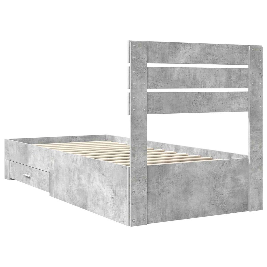 Bedframe met lade met hoofdeinde met opslag Bewerkt hout