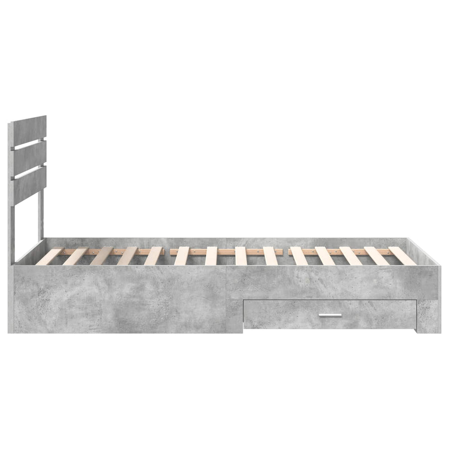 Bedframe met lade met hoofdeinde met opslag Bewerkt hout