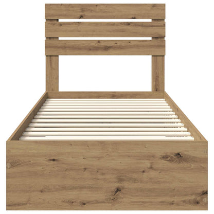 Bedframe met lade met hoofdeinde met opslag Bewerkt hout