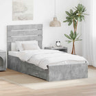 Bed frame with drawer, headboard with storage, engineered wood