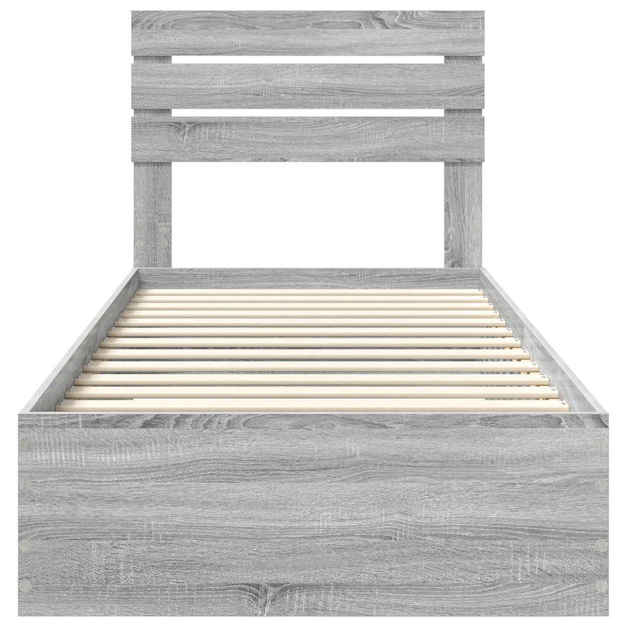 Bedframe met lade met hoofdeinde met opslag Bewerkt hout