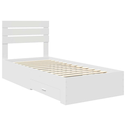 Bedframe met lade met hoofdeinde met opslag Bewerkt hout