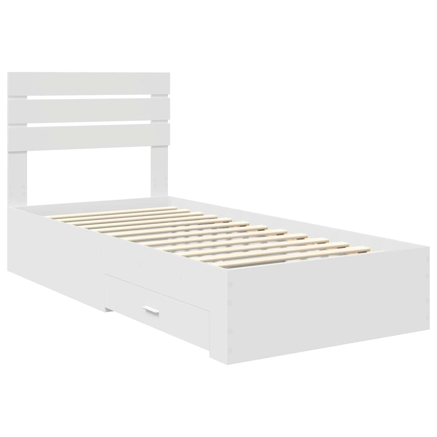 Bedframe met lade met hoofdeinde met opslag Bewerkt hout