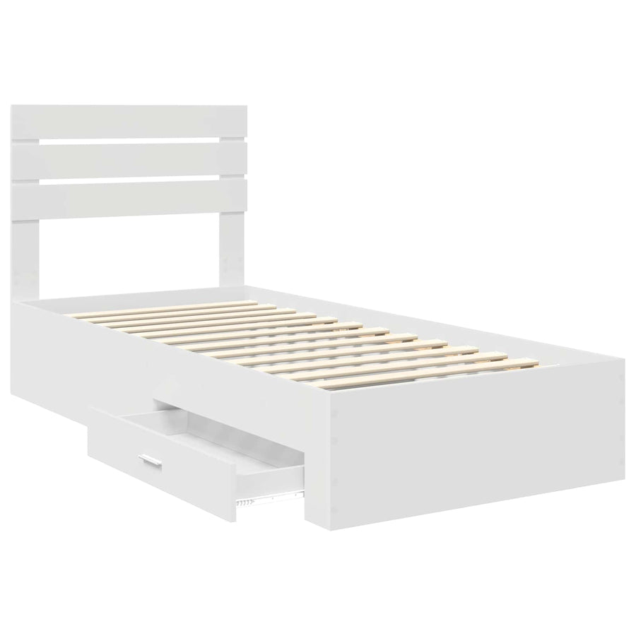 Bedframe met lade met hoofdeinde met opslag Bewerkt hout