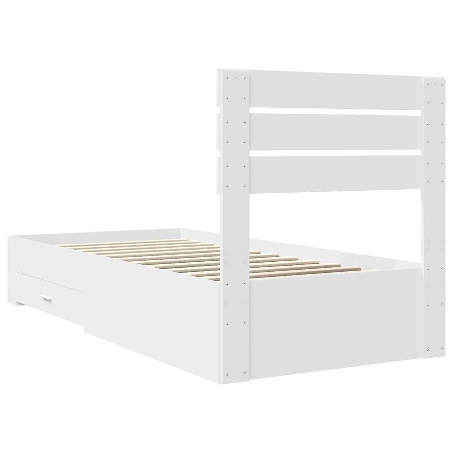 Bedframe met lade met hoofdeinde met opslag Bewerkt hout