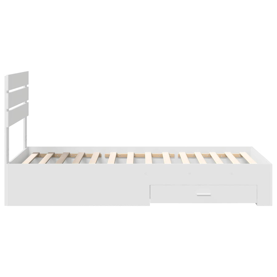 Bedframe met lade met hoofdeinde met opslag Bewerkt hout