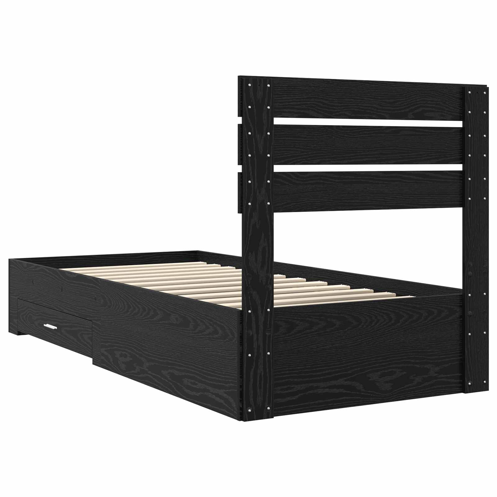 Bedframe met lade met hoofdeinde met opslag Bewerkt hout