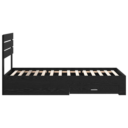 Bedframe met lade met hoofdeinde met opslag Bewerkt hout