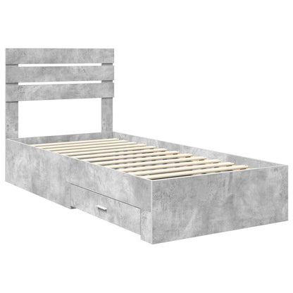 Bedframe met lade met hoofdeinde met opslag Bewerkt hout