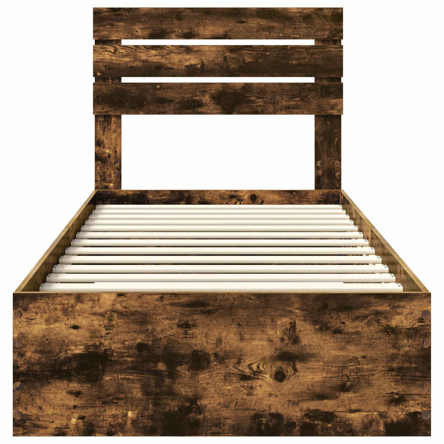 Bedframe met lade met hoofdeinde met opslag Bewerkt hout