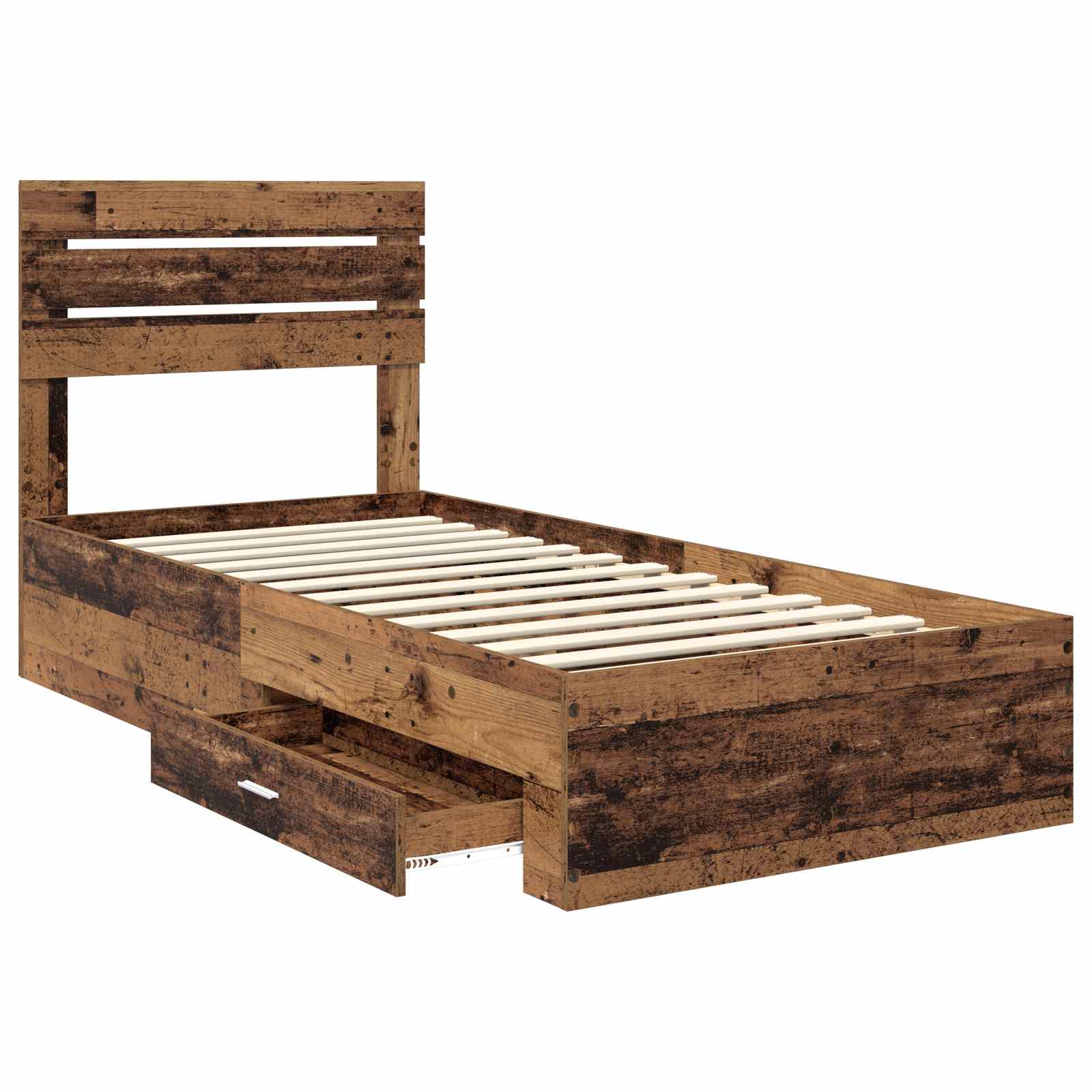 Bedframe met lade met hoofdeinde met opslag Bewerkt hout