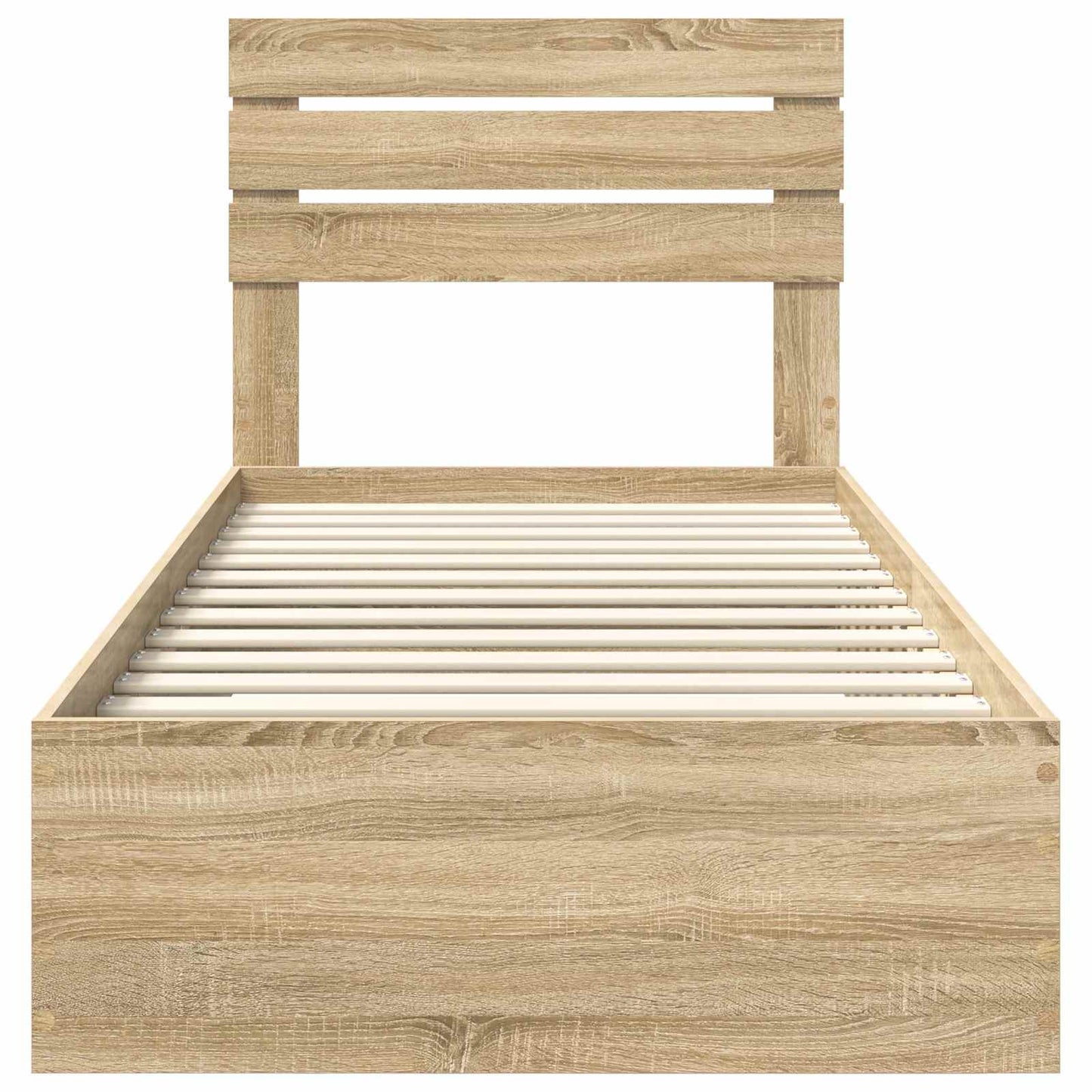 Bedframe Sonoma Eiken en Zilver 75 x 190 cm Bewerkt hout