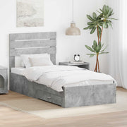 Bedframe 193x78x100 cm beton grijs bewerkt hout