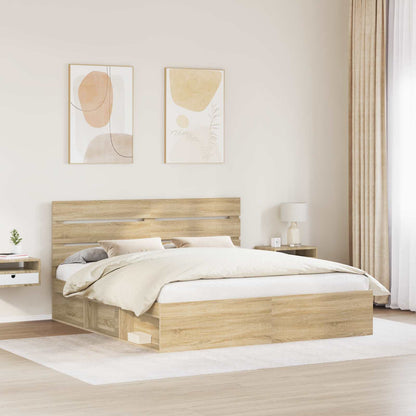 Bedframe met hoofdeinde Sonoma 200 x 200 cm Massief grenenhout