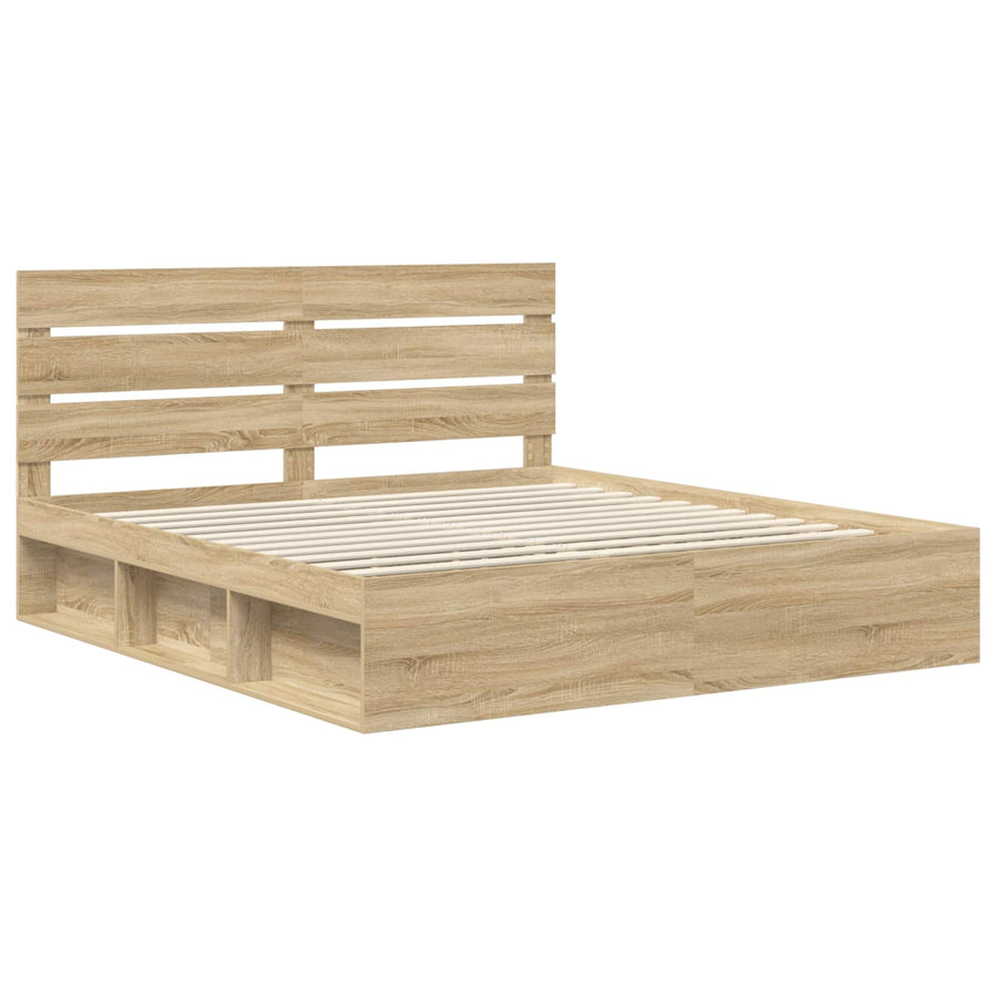 Bedframe met hoofdeinde Sonoma 200 x 200 cm Massief grenenhout
