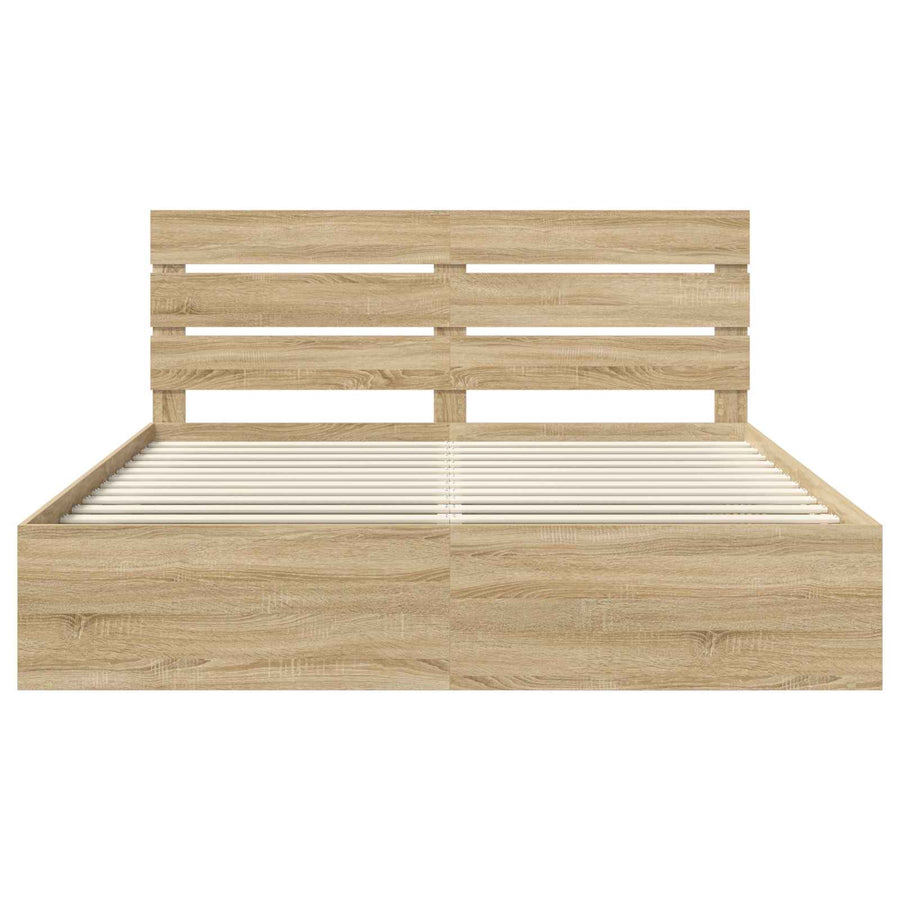 Bedframe met hoofdeinde Sonoma 200 x 200 cm Massief grenenhout