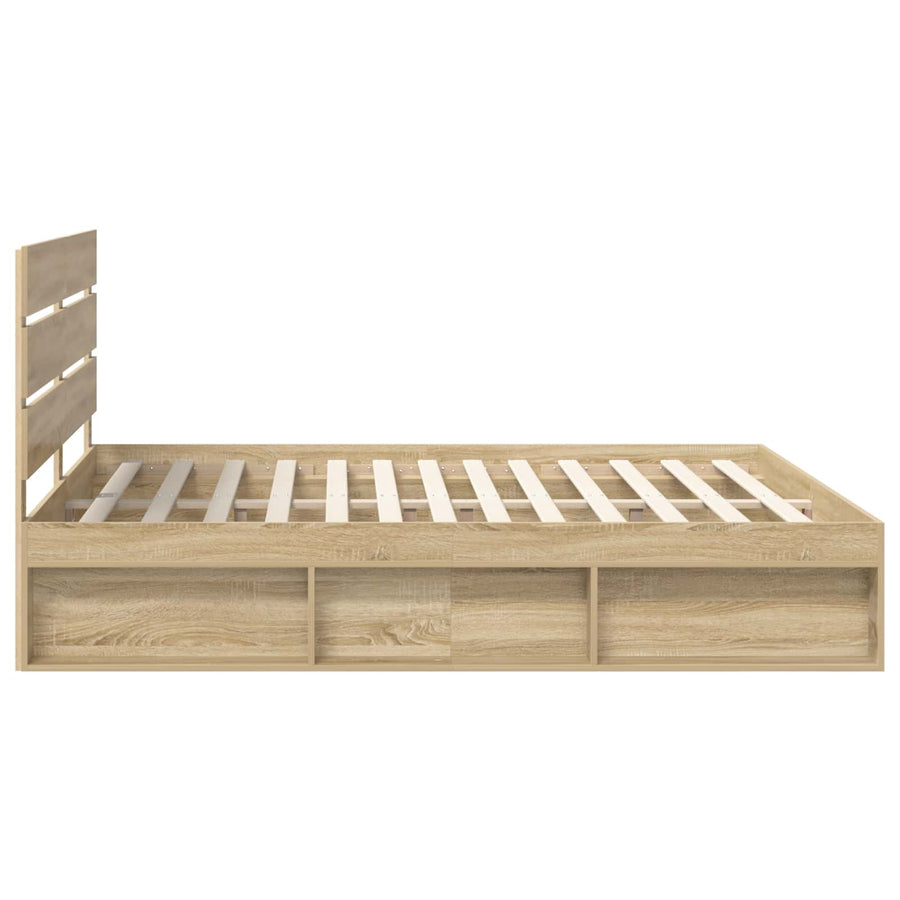 Bedframe met hoofdeinde Sonoma 200 x 200 cm Massief grenenhout