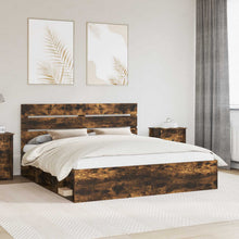 Bedframe Gerookt eiken 200 x 200 cm Massief grenenhout