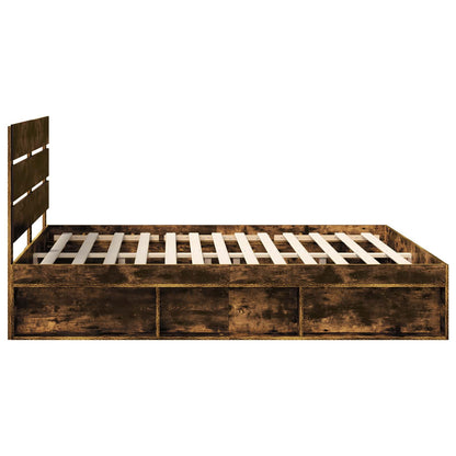 Bedframe Gerookt eiken 200 x 200 cm Massief grenenhout