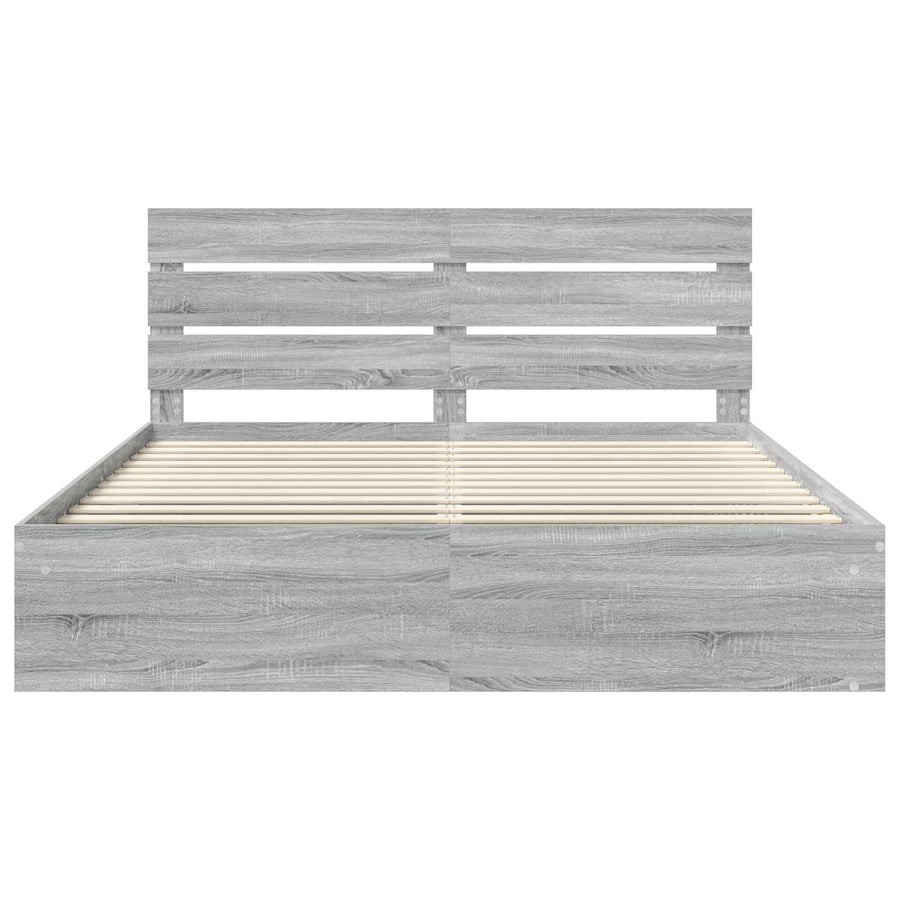 Bedframe Grijs Sonoma 200 x 200 cm Massief grenenhout
