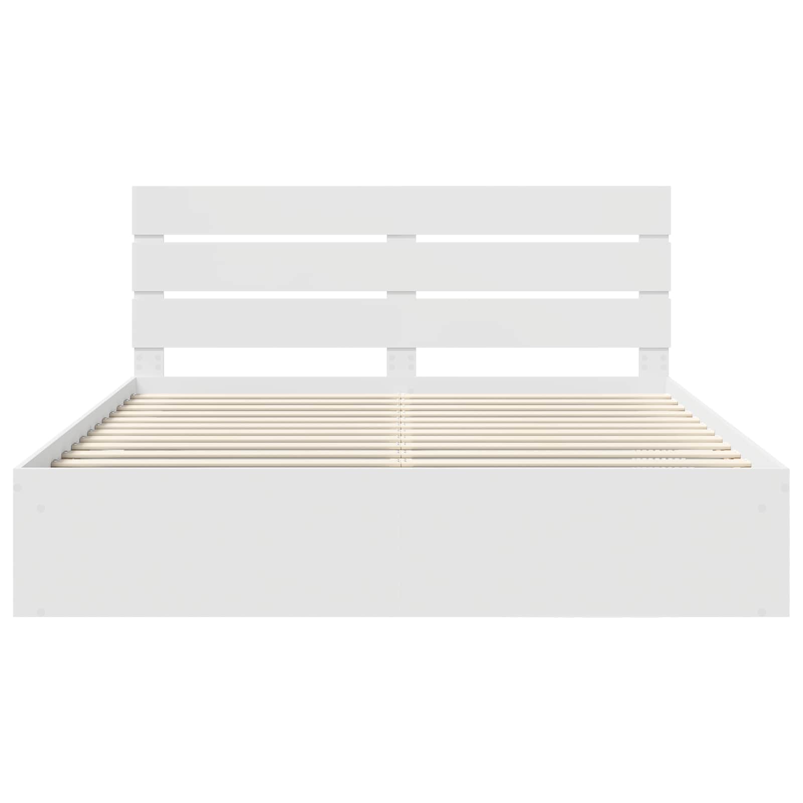 Bedframe met hoofdeinde Wit 180 x 200 cm Massief grenenhout