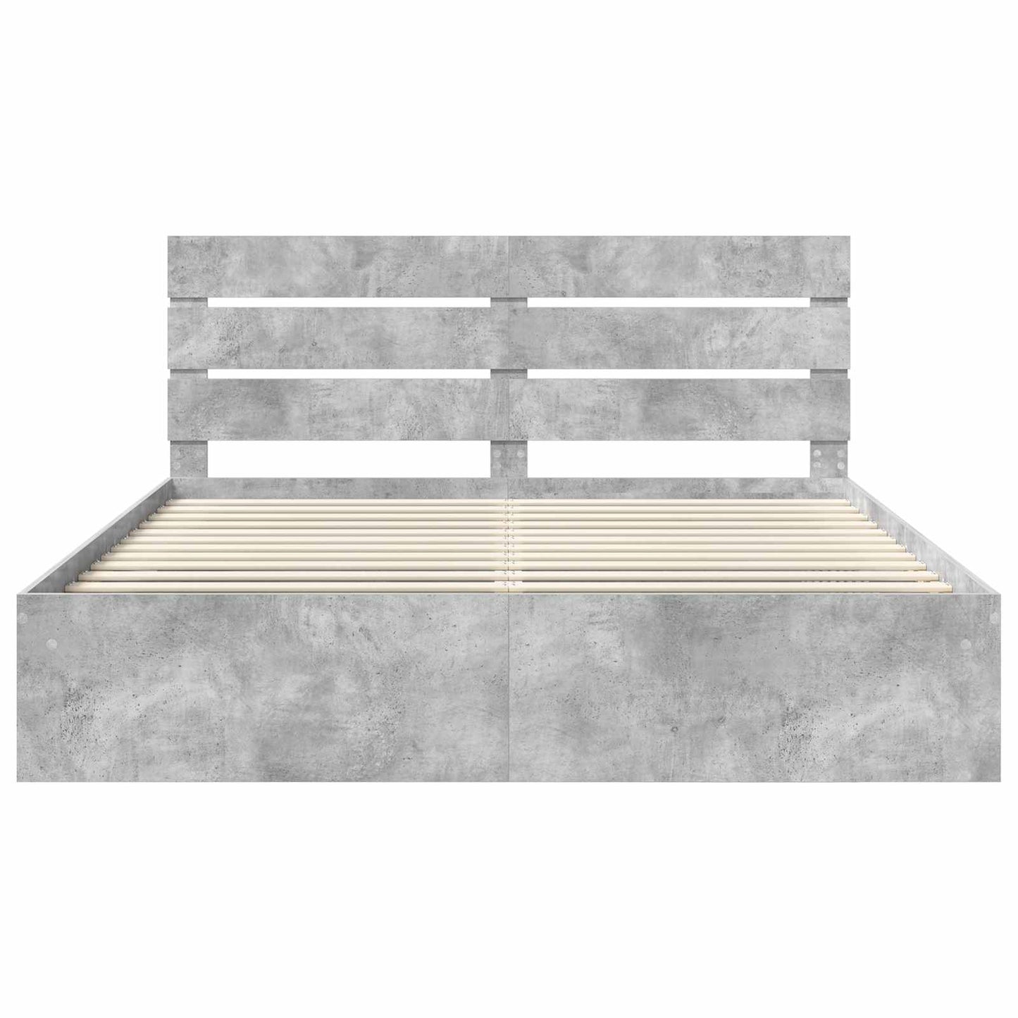 Bedframe met hoofdeinde Beton 180 x 200 cm Massief grenenhout