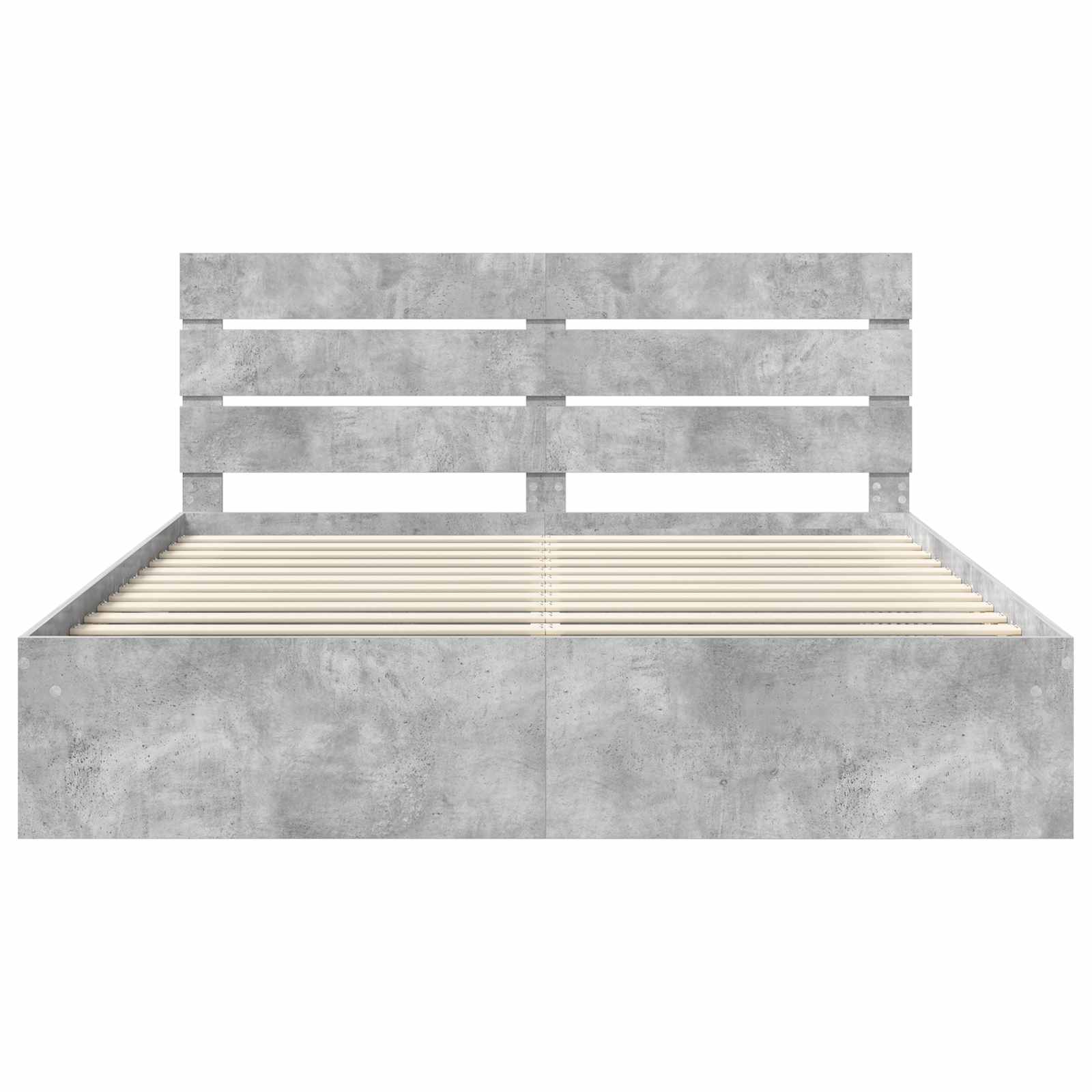 Bedframe met hoofdeinde Beton 180 x 200 cm Massief grenenhout