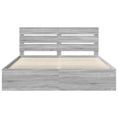 Bedframe Grijs Sonoma 180 x 200 cm Massief grenenhout