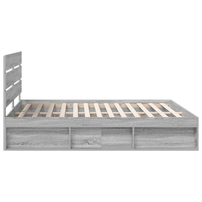 Bedframe Grijs Sonoma 180 x 200 cm Massief grenenhout