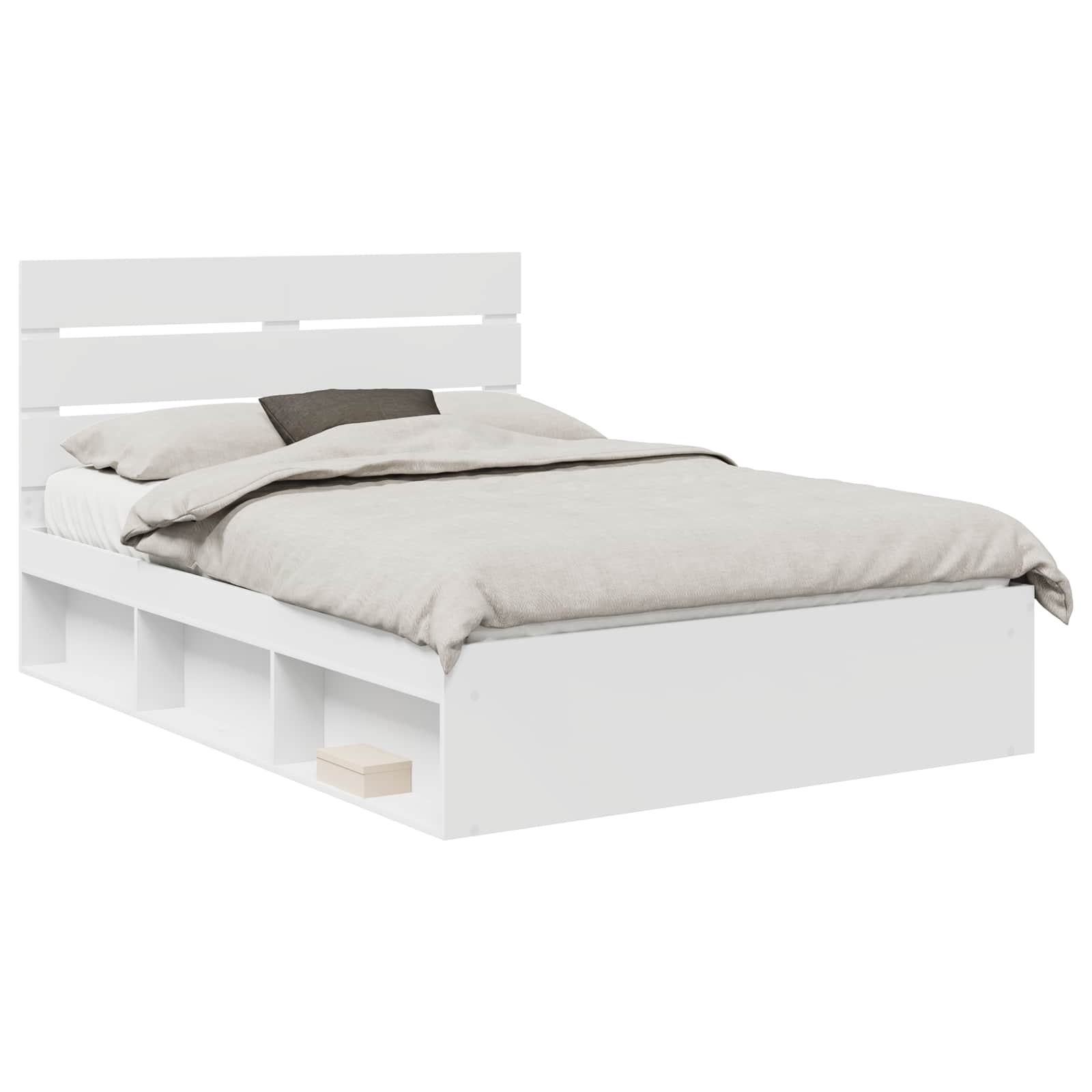 Bedframe met hoofdeinde Wit 160 x 200 cm Massief grenenhout